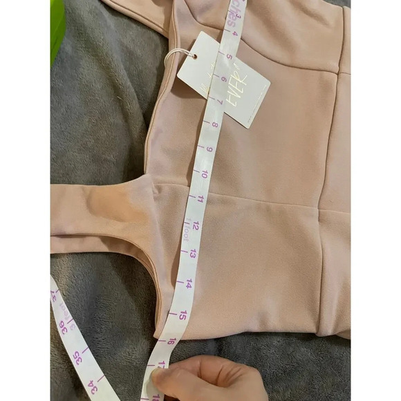 NWT Show Me Your MuMu Eden Midi‎ Dress Size Medium Dusty Blush Stretch Pink - Picture 9 of 10